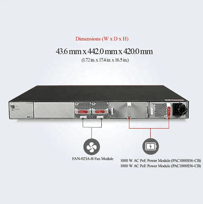 48*10/100/1000BASE-T Ethernet port dan 4*10GE SFP port PoE Switch dengan fungsi LACP